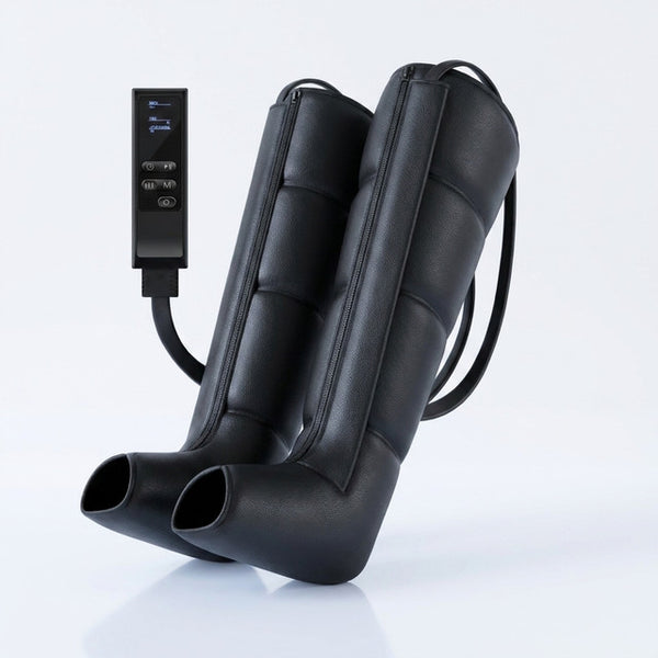 Leg Compression Massager,Professional Full Leg Sequential Pressure Boots, Air Compression Recovery System for Athletes - Circulation and Edema, RLS, Swelling, Pain Relief,9 Intensities 6 Modes — Studio Shot