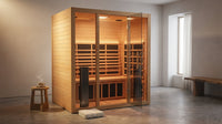 2024 Upgrade 1 to 2 Person Infrared Sauna, Low EMF Infrared Sauna for Home, Indoor Sauna Room, Hemlock Wooden Far Infrared Sauna, Dry Sauna with Bluetooth Speakers, LED Reading and Chromotherapy Lamp — Lifestyle
