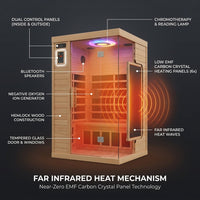 2024 Upgrade 1 to 2 Person Infrared Sauna, Low EMF Infrared Sauna for Home, Indoor Sauna Room, Hemlock Wooden Far Infrared Sauna, Dry Sauna with Bluetooth Speakers, LED Reading and Chromotherapy Lamp — How It Works