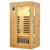 Infrared Sauna Designed for Home Use, Low EMF Carbon Crystal Heating, Hemlock Wood, Bluetooth Speakers