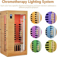 Infrared Sauna Designed for Home Use, Low EMF Carbon Crystal Heating, Hemlock Wood, Bluetooth Speakers