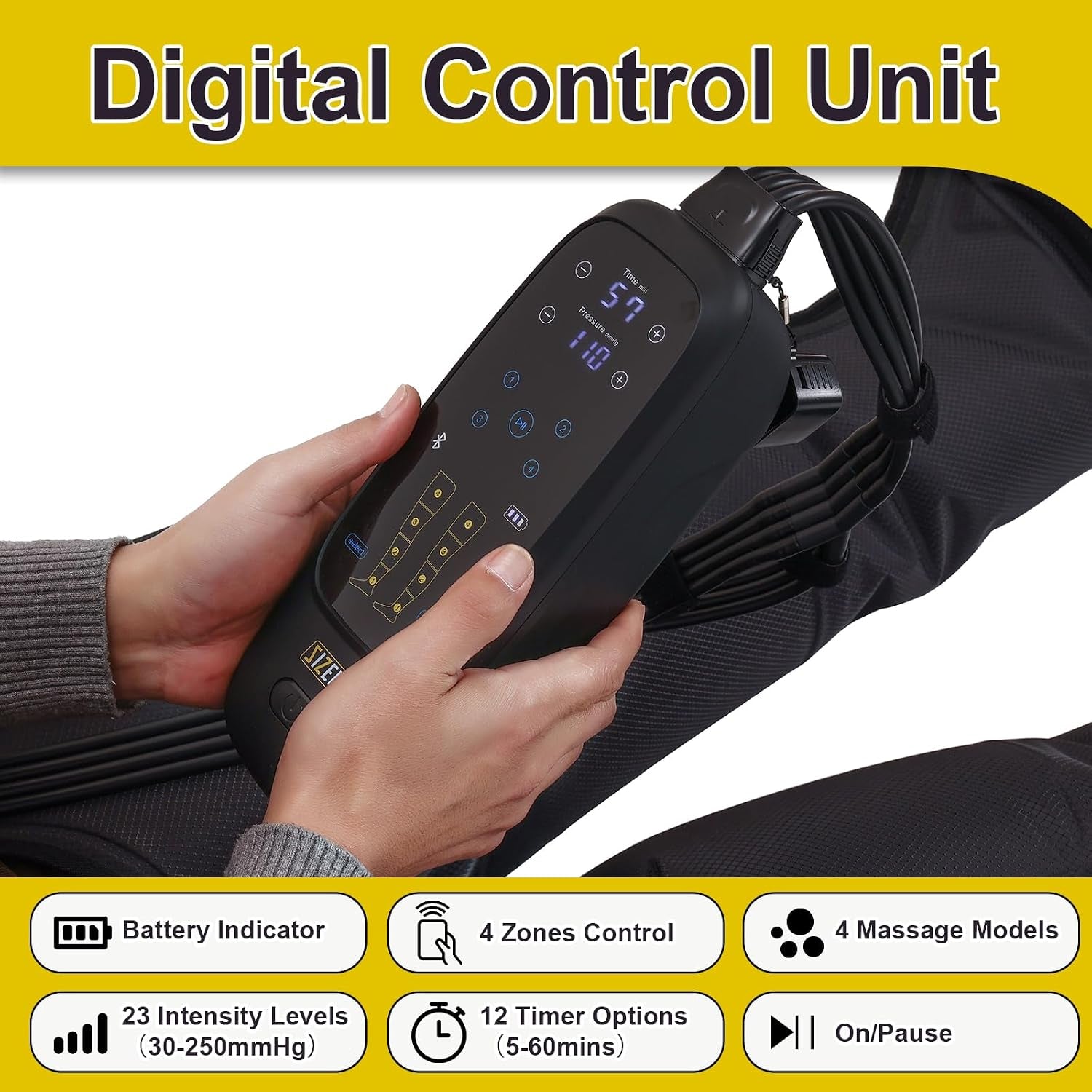 Air Compression Therapy System, Leg Massager for Pain and Circulation, Full Leg Recovery Boots Cordless Air Compression Boots, Fast Recovery Therapy for Athletes, M