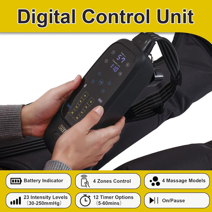 Air Compression Therapy System, Leg Massager for Pain and Circulation, Full Leg Recovery Boots Cordless Air Compression Boots, Fast Recovery Therapy for Athletes, M