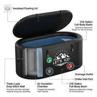 Inflatable Ice Bath Tub for Athletes – 216-Gallon Cold Plunge Tub with Insulated Lid, Full-Body Stretch Design, Insulated & Water Chiller Compatible, Portable for Indoor & Outdoor Recovery — How It Works
