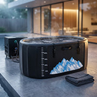 Cold Plunge Tub, 248 Gallon, 1 Horsepower, Heavy-Duty Ice Bath Tub for Athletes with Hot & Cold, Portable Inflatable Plunge Chiller with Water Treatment Kit, Immersion Therapy, Wifi (Black, 1 Set) — Studio Shot