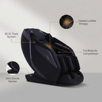 4D Massage Chair: Full Body Zero Gravity Massage Chair Full Body SL Track Chair Massage Black — infographic