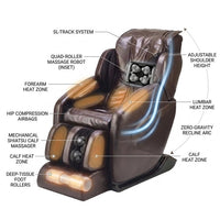 Jin Espresso Synthetic Leather SL Track Massage Chair — How It Works